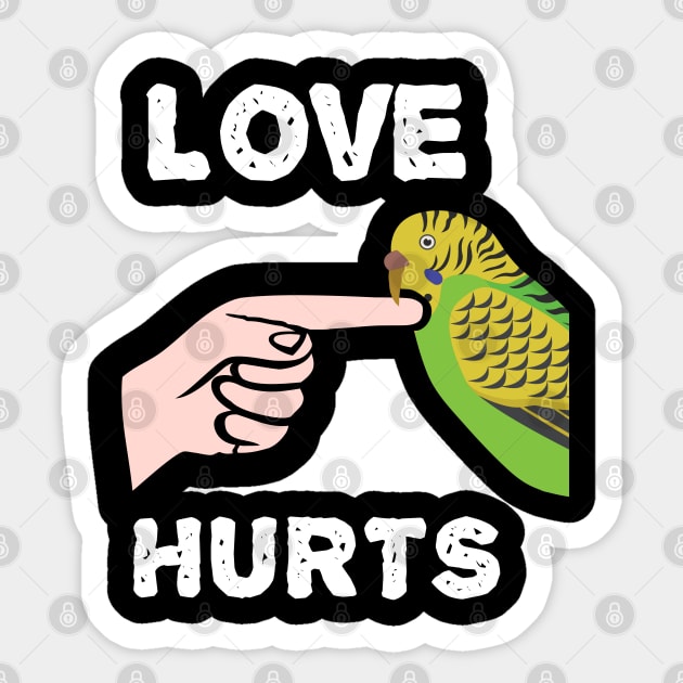 Love Hurts Budgie Parakeet Parrot Biting Sticker by Einstein Parrot